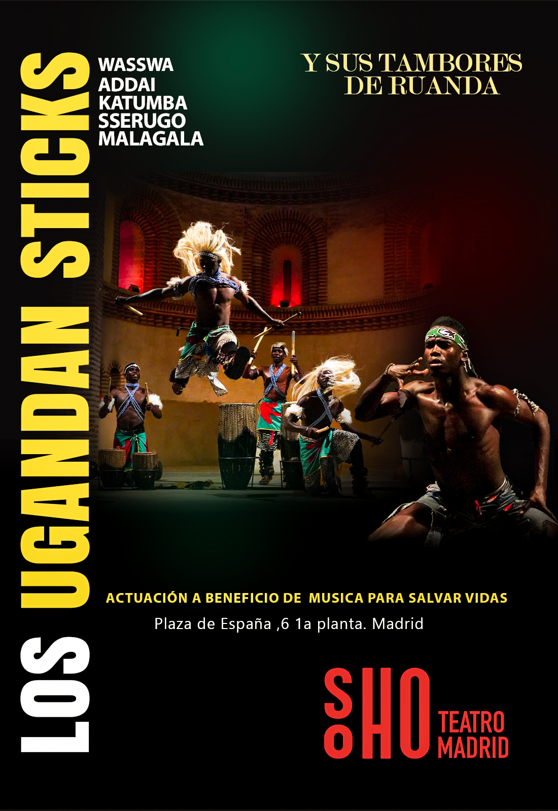 Los Ugandan Sticks y sus grandes tambores de Ruanda